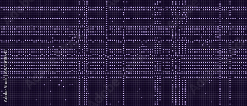 Grid-based vector tech background with digital circuit lines.