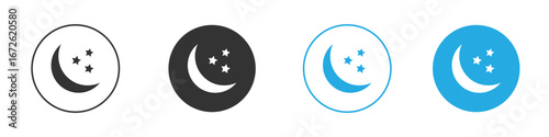 Moon stars icon for app and web design. Simple element illustration.