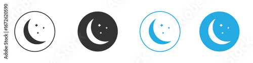 Moon icon for app and web design. Simple element illustration.