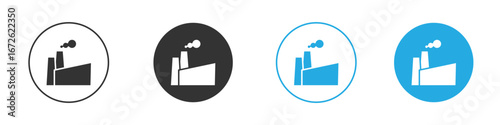 Factory icon for app and web design. Simple element illustration.