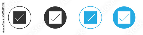 Check mark icon for app and web design. Simple element illustration.