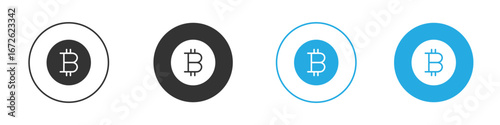Bitcoin icon for app and web design. Simple element illustration.