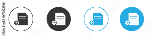 Add document icon for app and web design. Simple element illustration.