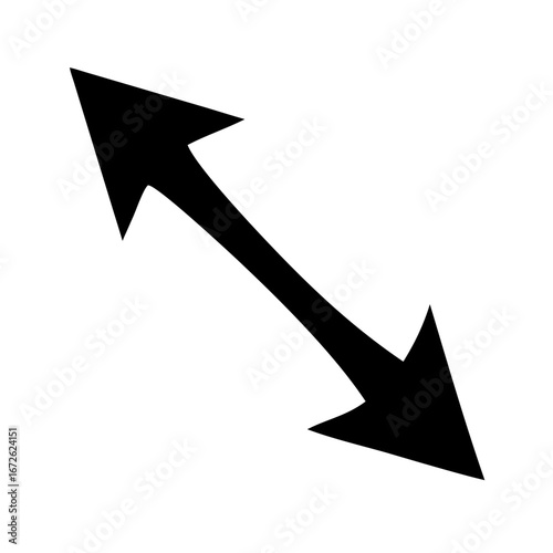 Black doubleheaded arrow indicating opposite directions icon