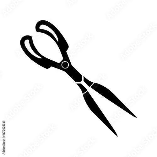 Black silhouette of surgical forceps icon