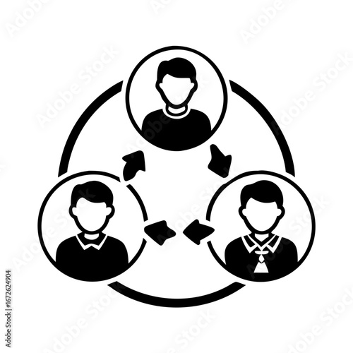 Teamwork and collaboration concept with people icons and gear icon