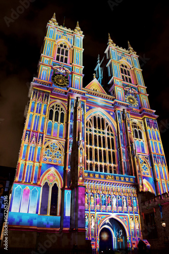 Westminster Abbey at night