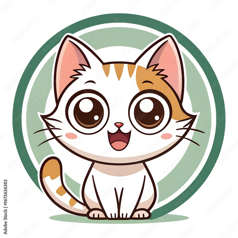 Obraz premium A white background cat design, A white background cat design logo, A white background cat vector illustration, A white background cat poster