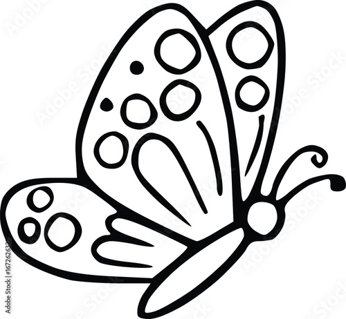 Whimsical Hand-Drawn Butterfly Illustration