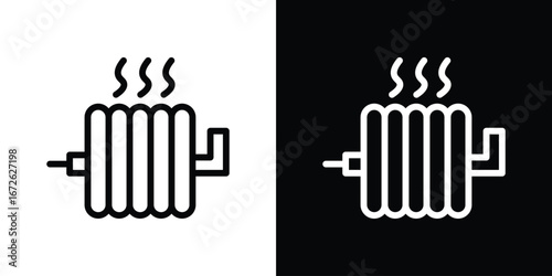 Radiator icon logo concept in strokes