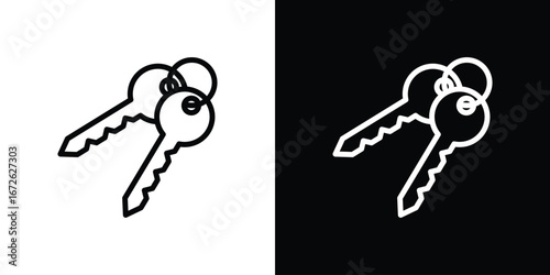 key icon logo concept in strokes