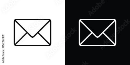 Email icon logo concept in strokes