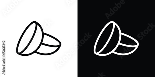 contact lenses icon logo concept in strokes