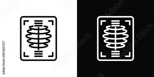 X ray icon logo concept in strokes