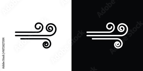Windy icon logo concept in strokes