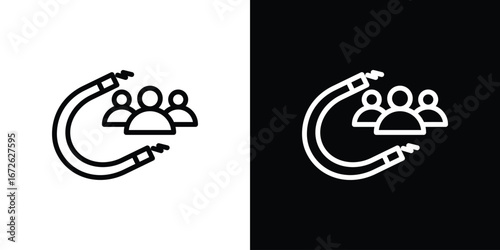 User engagement icon logo concept in strokes