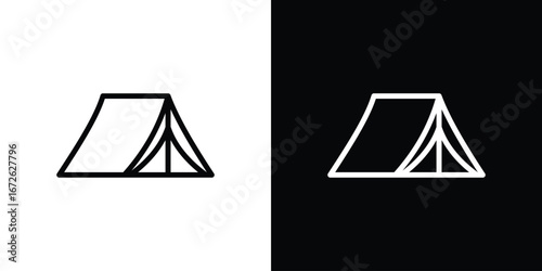 Tent icon logo concept in strokes