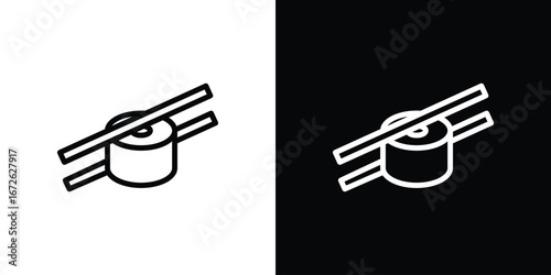 Sushi icon logo concept in strokes
