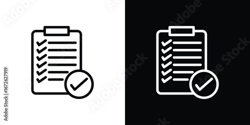 Survey icon logo concept in strokes