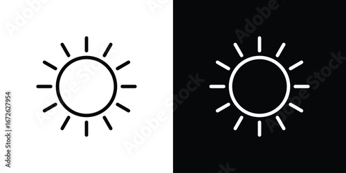 Sun icon logo concept in strokes