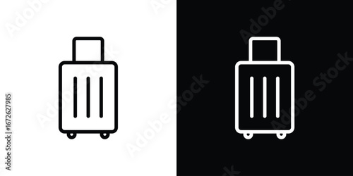 Suitcase icon logo concept in strokes