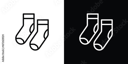 Socks icon logo concept in strokes