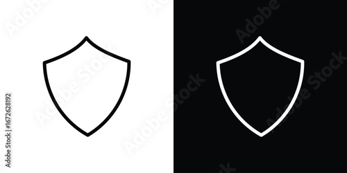 Shield icon logo concept in strokes