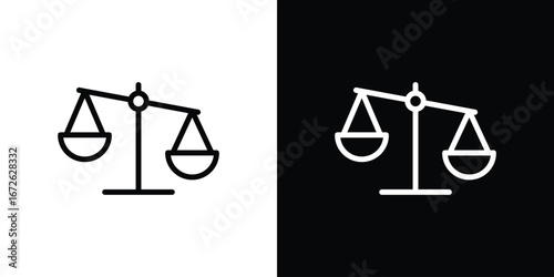 Scales icon logo concept in strokes