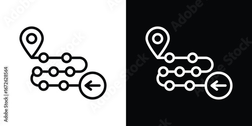 Roadmap icon logo concept in strokes