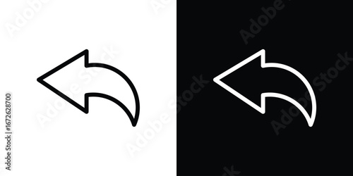 Reply icon logo concept in strokes