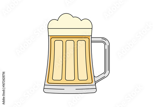 Jarra de cerveza en fondo blanco