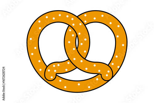 Pretzel alemán de sal en fondo blanco