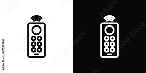 Remote control icon logo concept in strokes