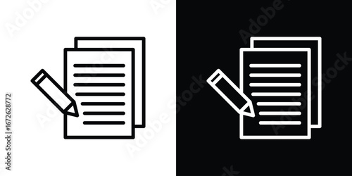 Registration form icon logo concept in strokes