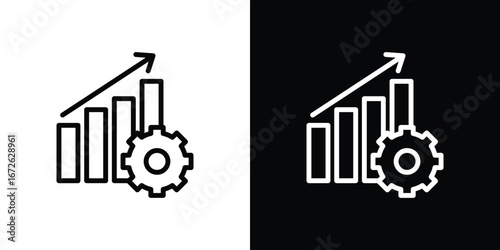 Productivity icon logo concept in strokes