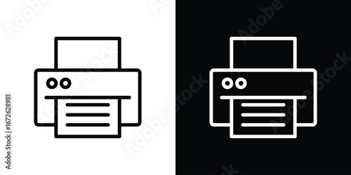 Print icon logo concept in strokes
