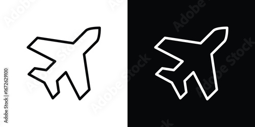 Plane icon logo concept in strokes
