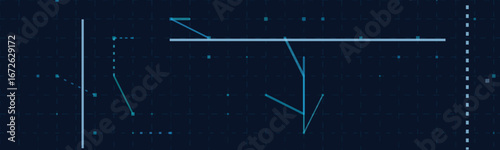 Abstract geometric tech background with digital interface design elements.