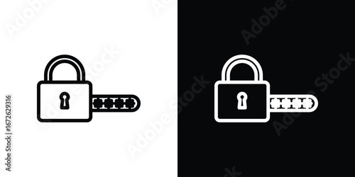 Password icon logo concept in strokes