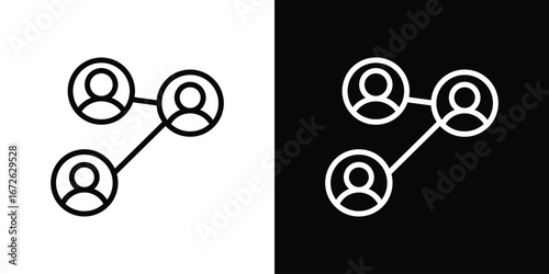 Network icon logo concept in strokes