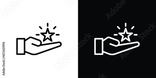 Loyalty program icon logo concept in strokes