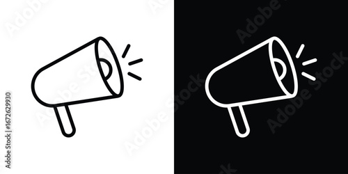 Loud Speaker icon logo concept in strokes