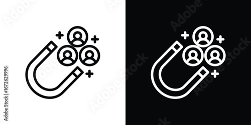 Lead generation icon logo concept in strokes