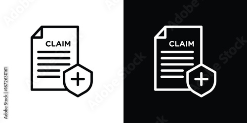 Insurance Claim icon logo concept in strokes