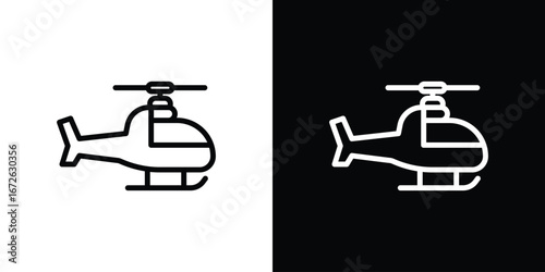 Helicopter icon logo concept in strokes