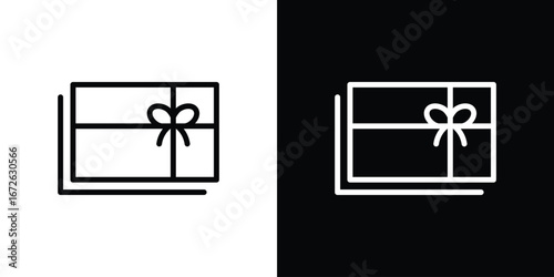 Gift card icon logo concept in strokes