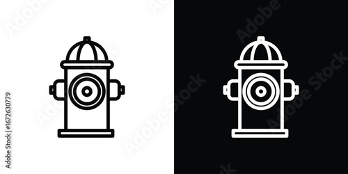 Fire hydrant icon logo concept in strokes