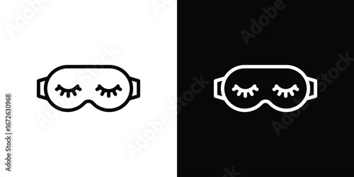 Eye mask icon logo concept in strokes