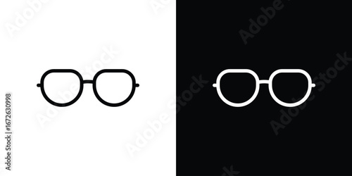 Eye glasses icon logo concept in strokes