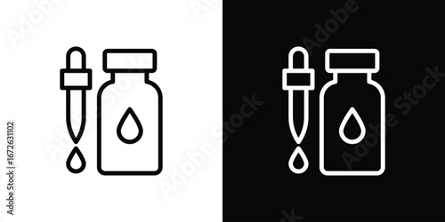 Essential oils icon logo concept in strokes